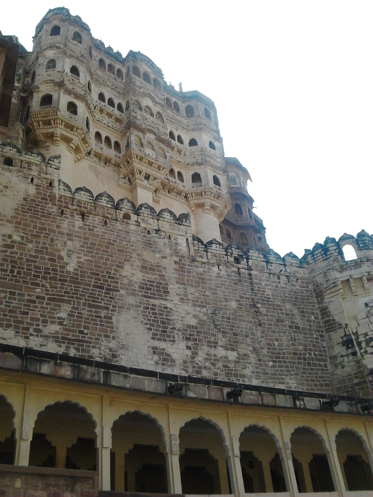 Detailed palace balconies of Mehrangarh Fort in Jodhpur